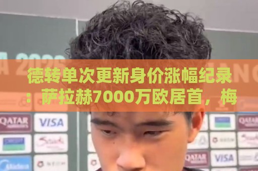 德转单次更新身价涨幅纪录：萨拉赫7000万欧居首，梅西第2，KK第4